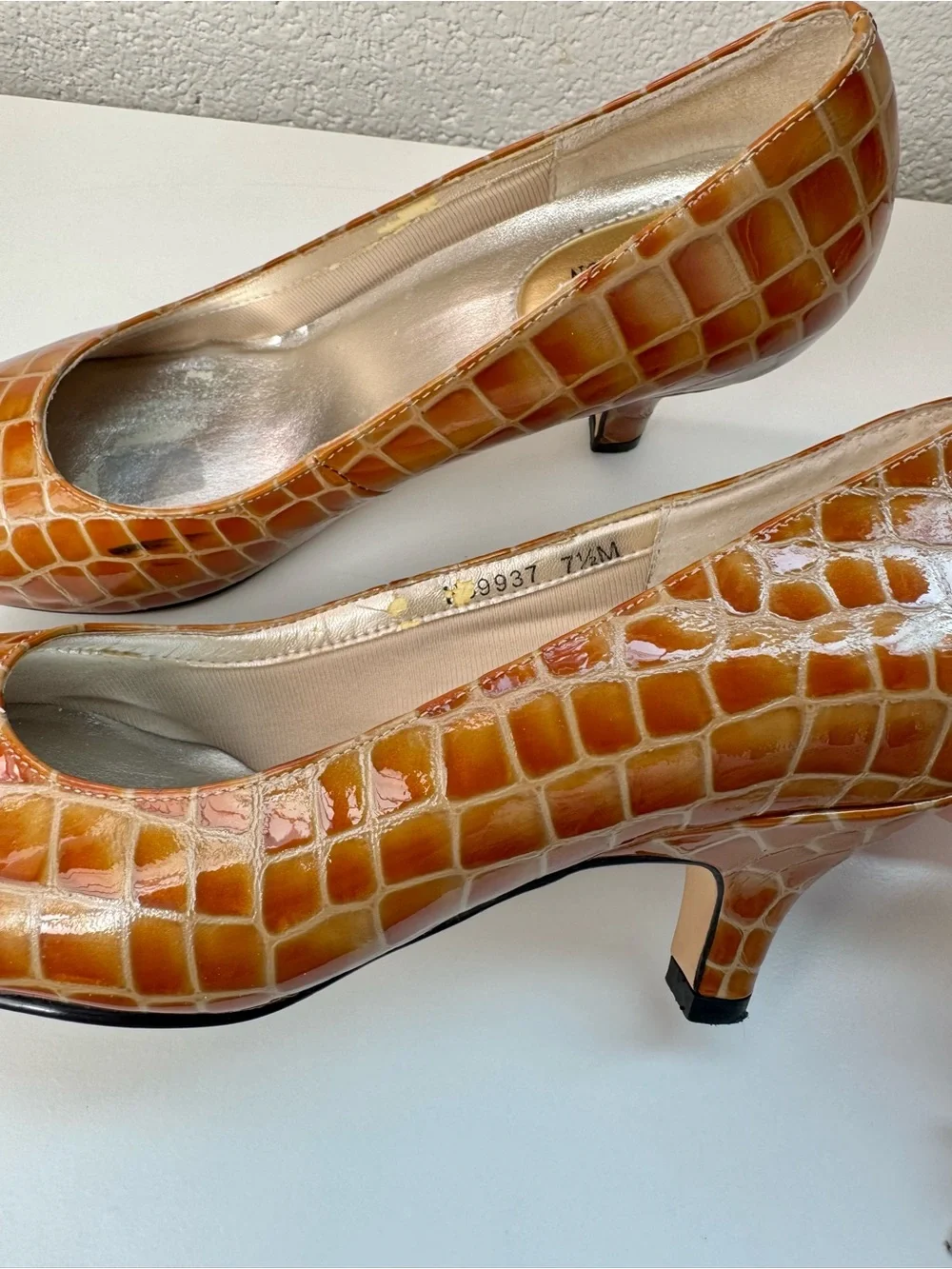 Vintage Ros Hommerson Patent Leather Croc Pumps